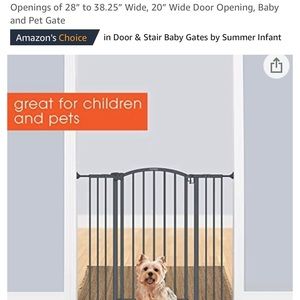 New in box. Safety baby gate. Never opened. See pictures from Amazon. LOW PRICE